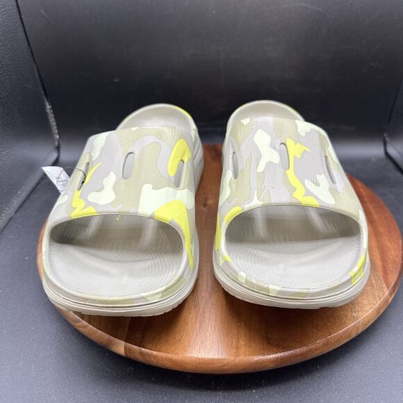 Hoka Ora Recovery Slide 3 Mens Size 13 Sandals Gray Camo Green Slip On Shoes - Picture 2 of 8